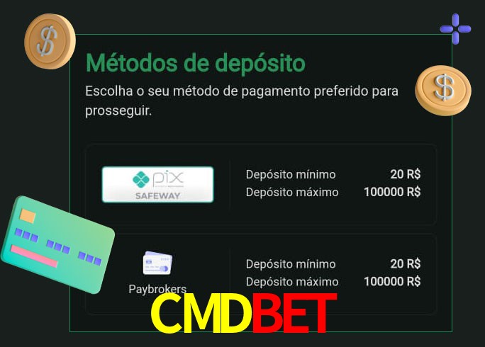 O cassino CMDBET oferece uma grande variedade de métodos de pagamento